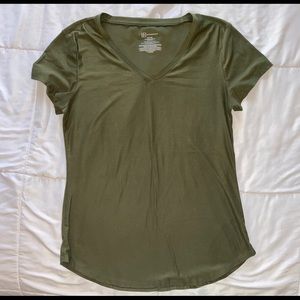 Green V-neck